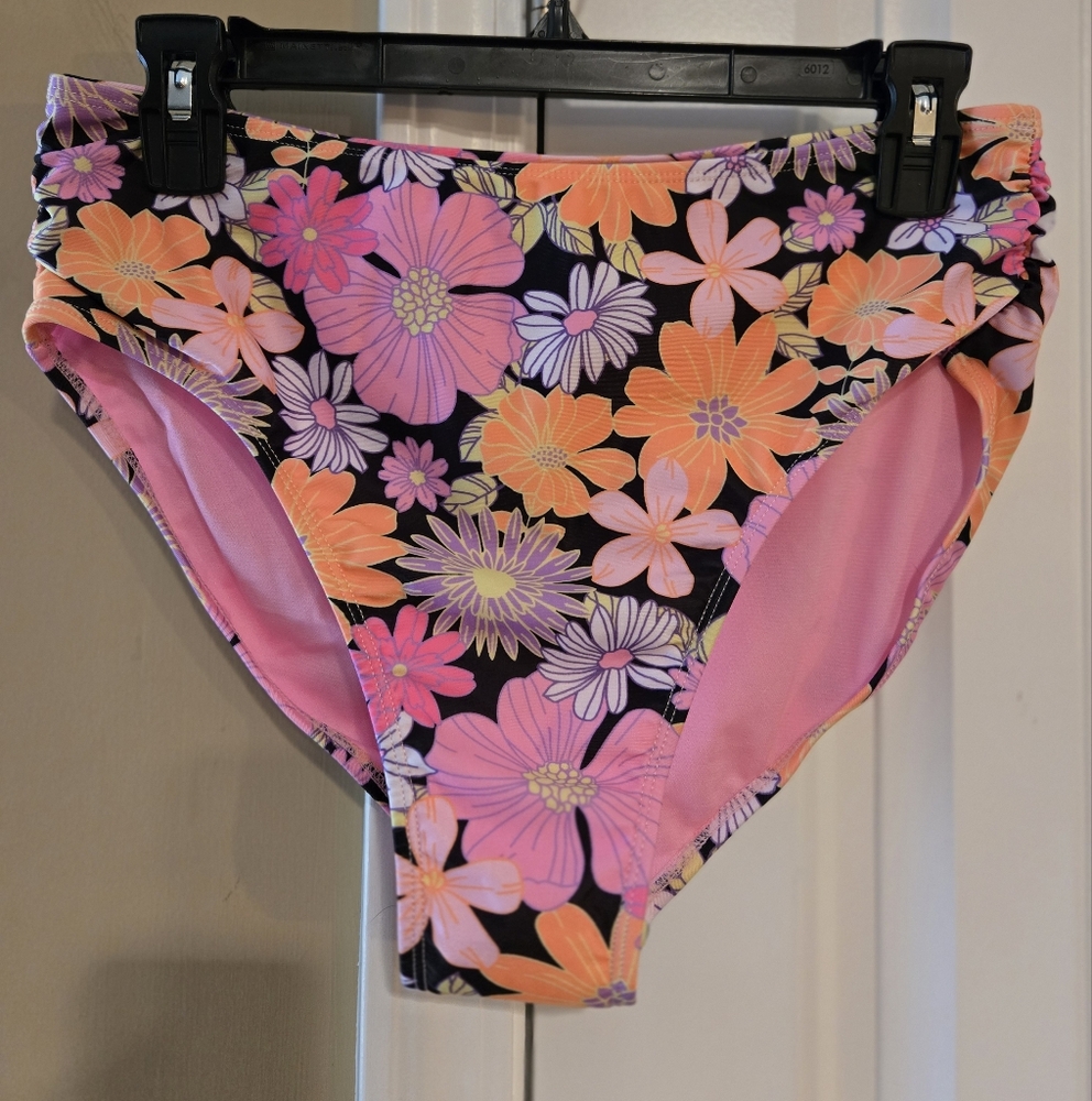 Wonder Nation Floral Bikini Bottoms in Pink and Orange Sz 14-16 XL